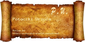 Potoczki Urzula névjegykártya